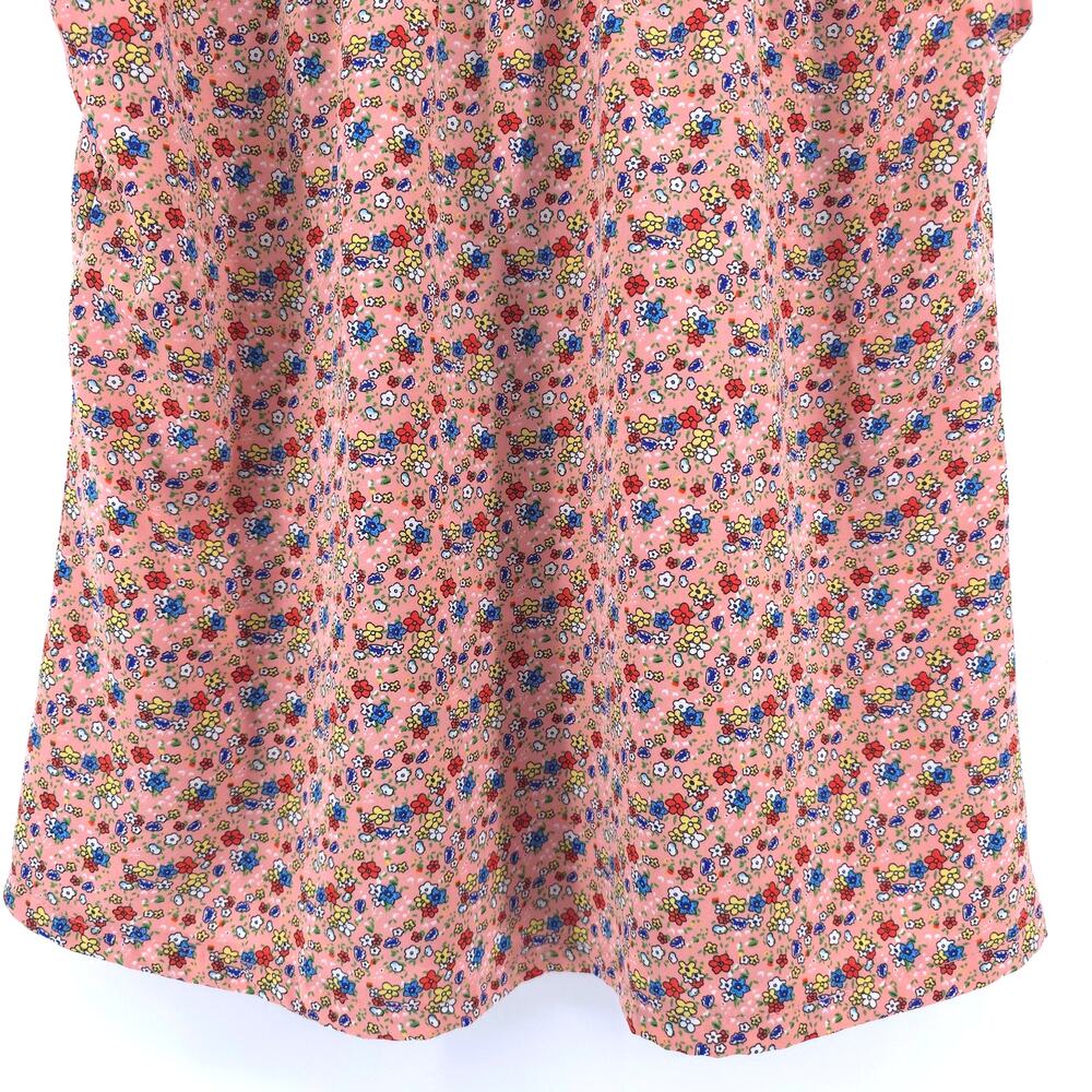 Womens Cottage Micro Floral Babydoll Tee Flutter Sleeve Lace Bow Keyhole Back S - Picture 10 of 11